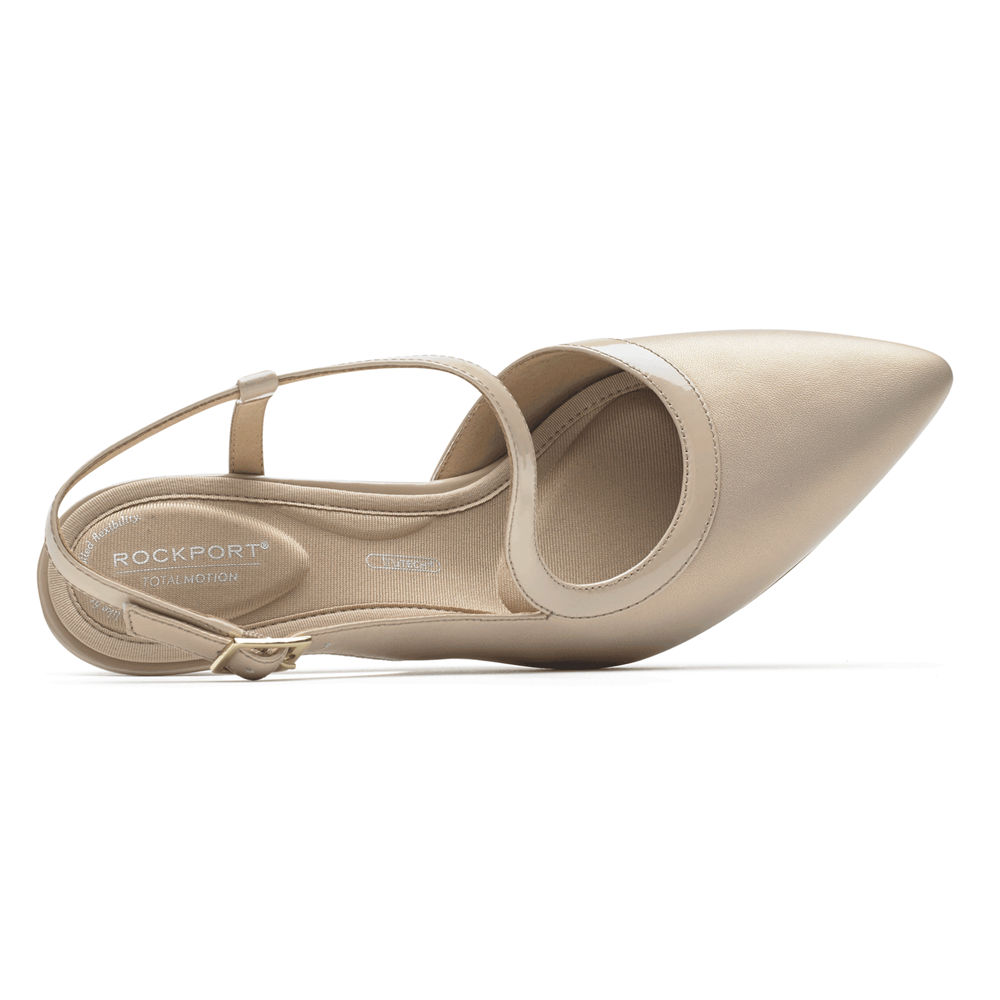 Pumps Rockport Mujer Mexico - Total Motion Slingback Beige - VGBLM5369